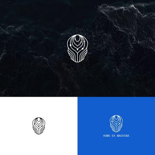 Abstract Head for Tech Brand Logo Concept