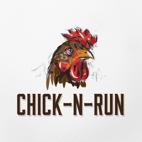 Artistic logo for chicken restaurant