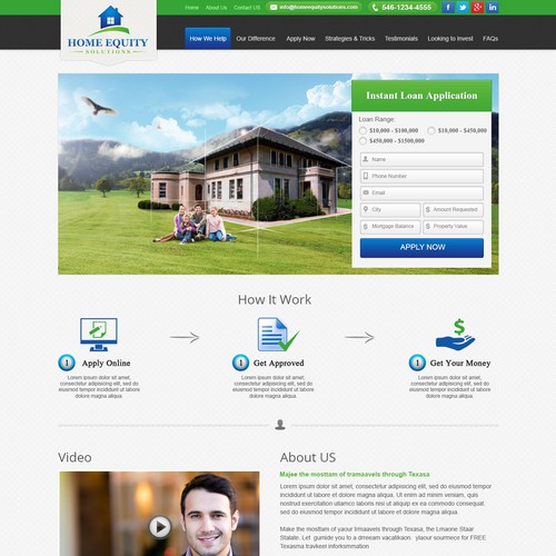 Create a winning home page for Home Equity Solutions