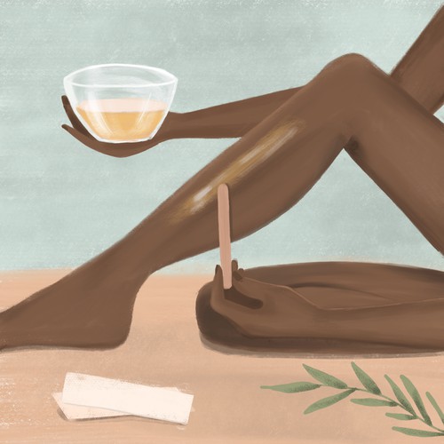 Waxing illustration for a beauty app