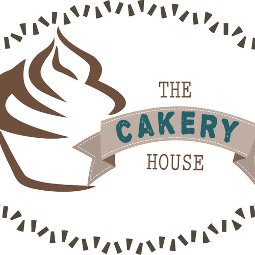 I want a Logo for a small cakery company called "THE CAKERY HOUSE"