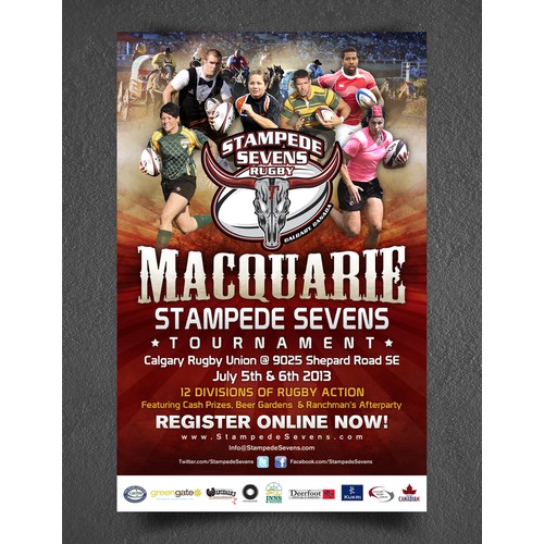 Help Macquarie Stampede Sevens Rugby Tournament with a new postcard or flyer