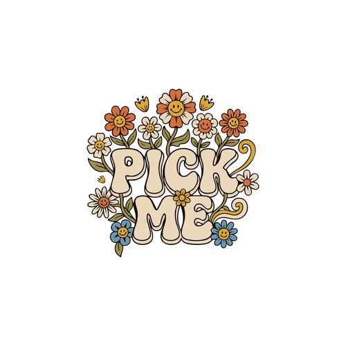70's Floral Themed merch design