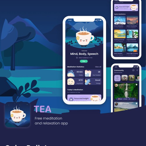 TEA Meditation-based social media (Night View)