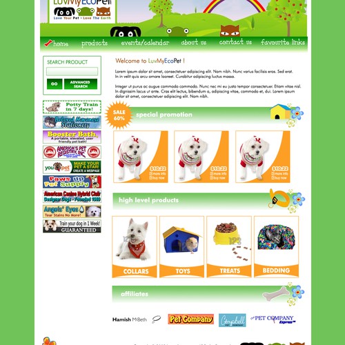 Website design needed for earth-friendly pet gift site