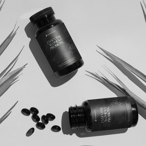 Modern Probiotic Supplement Bottle Label Design