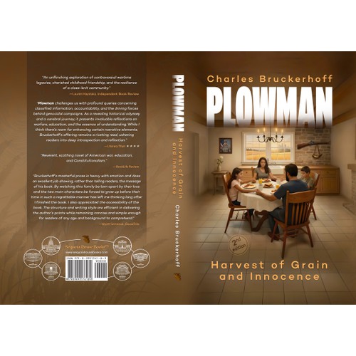 A book cover design for Plowman: Harvest of Grain and Innocence 2nd edition