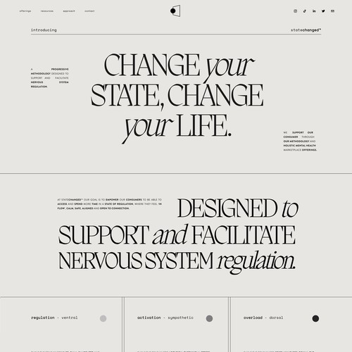 Statechanged - Sleek Monochrome Branding and Custom Squarespace Website Design