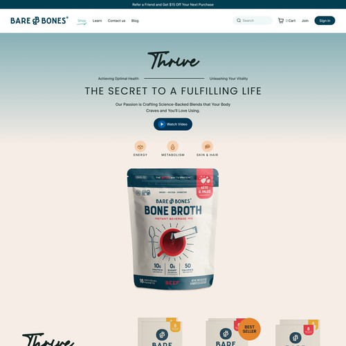 Bones Broth Design landing page
