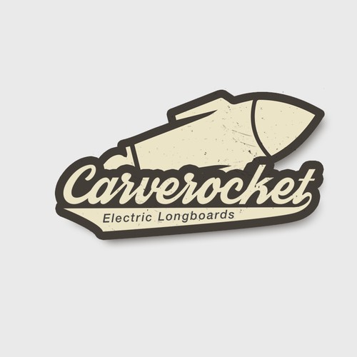 Retro Logo for ELECTRIC SKATEBOARD - CARVEROCKET