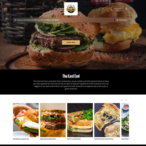 Website design for Burger Cafe