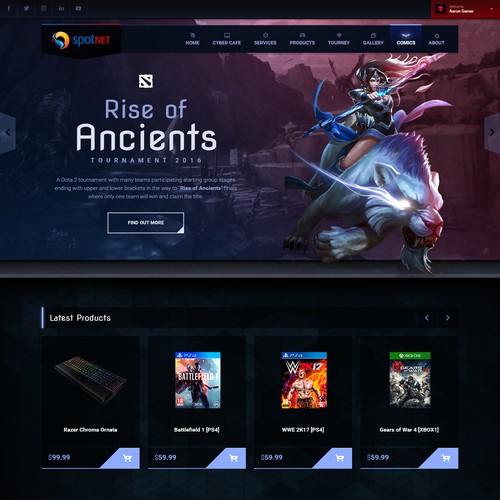 Gaming Website for SpotNet 