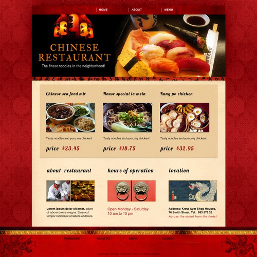 Chinese Restaurant Website Template