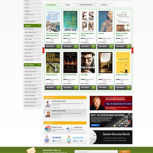 Create the next website design for Irish Books and Authors