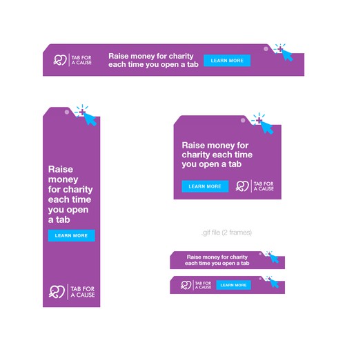 Modern, Fun Banner Ads for a Charitable Tech Company