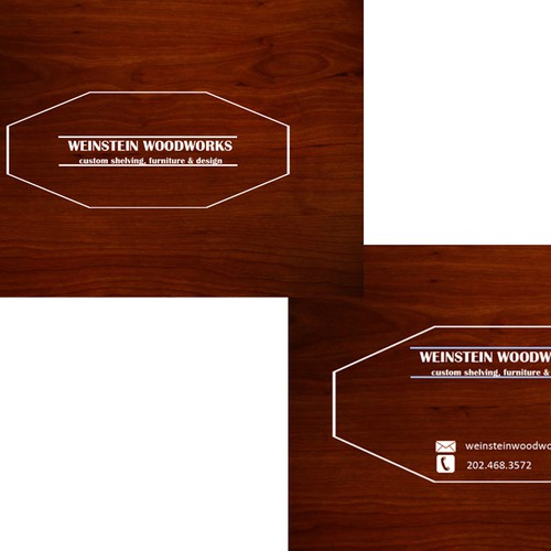 Create a sleek business card design for a furniture making business