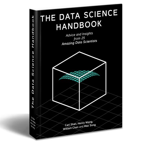 Create a professional, elegant cover of a book on data science