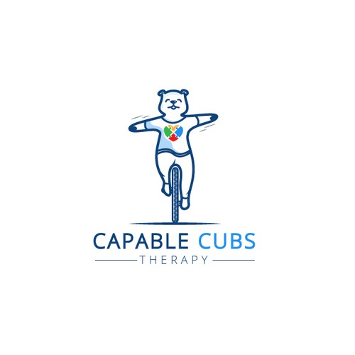 Simple bear cub logo concept for Capable Cubs.