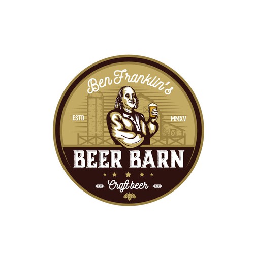 Logo concept  for Ben Franklin Beer Barn