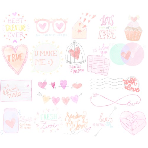 Valentine's day stickers