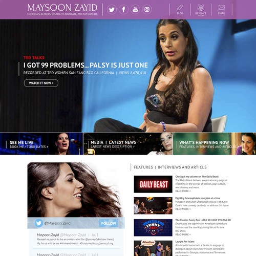 Website design Comedian Maysoon Zayid.