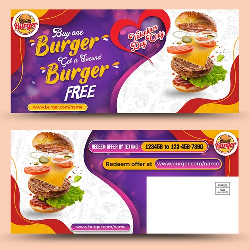 Postcard Design for a Burger Company.