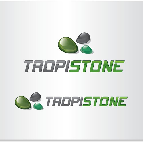 Glossy logo for wholesale supplier of decorative pebbles and gravel for gardens