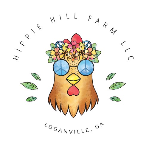 A Funky and Fun Logo for Hippie Hill Farm