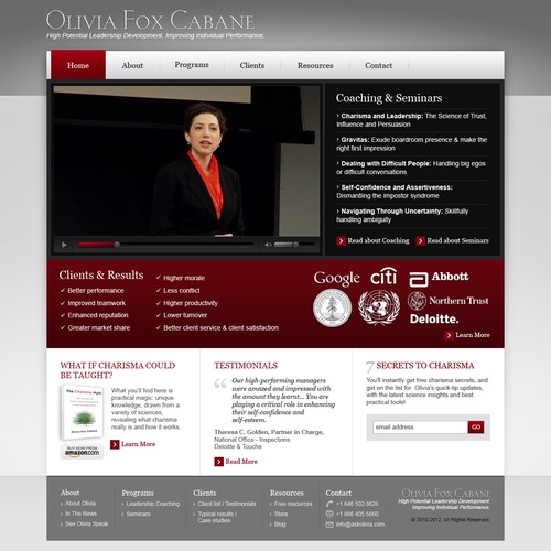 Charisma Coach needs a new website design for AskOlivia.com