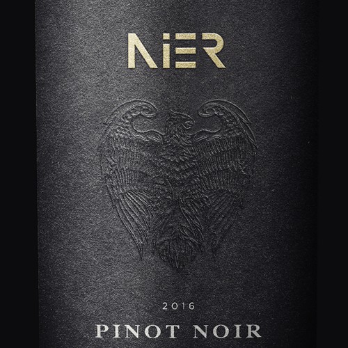 Wine label design for 'Nier', Hungarian wine