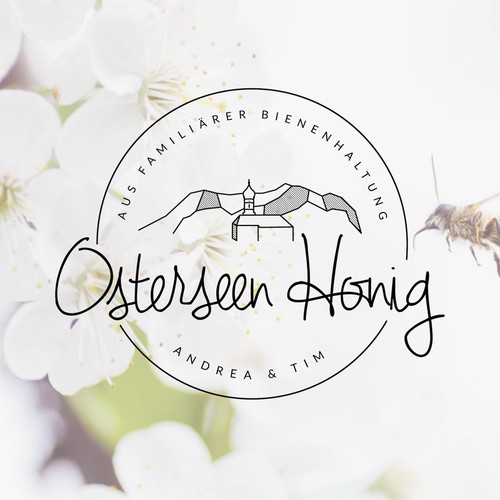 Round logo for homemade honey