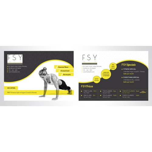 Flyer design for Fitness/Spa/Yoga studio