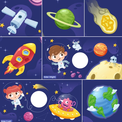 Space-themed tent for kids.