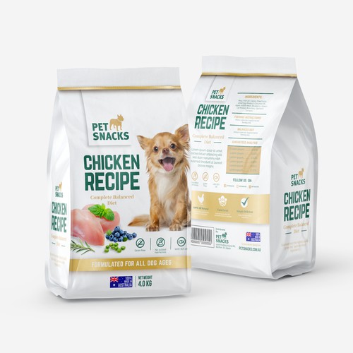 Chicken Recipe Dog Food Packaging Design