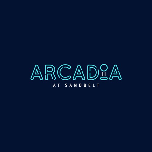 Neon Retro Logo for Arcadia