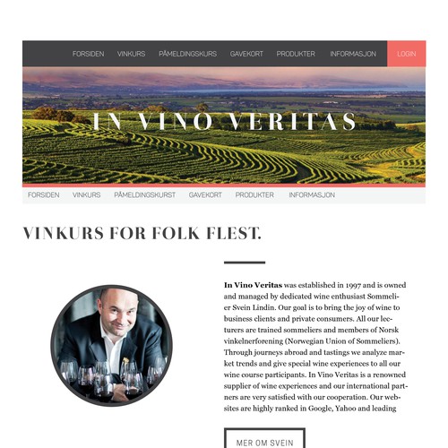 Leading wine critic in Norway needs new, modern web design