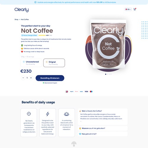 Premium Food Brand Website Product Page