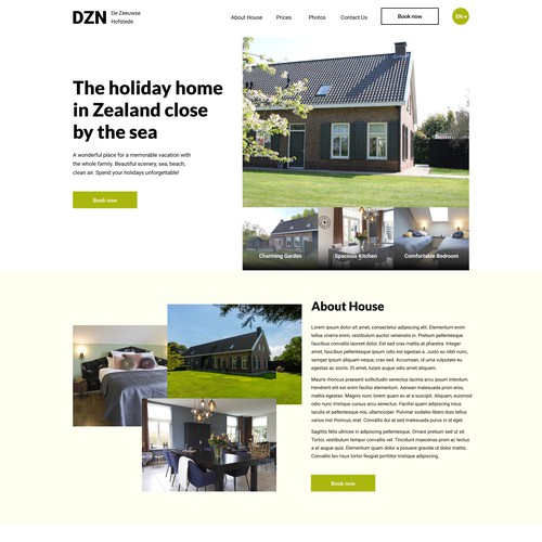 Design concept for Landing Page Rent House