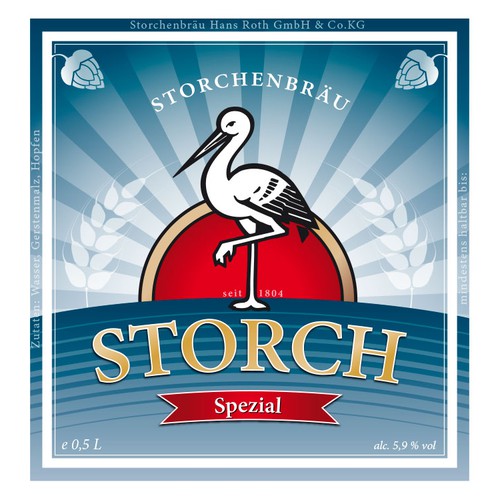 New labels for an old traditional brewery in Germany called Storchenbräu. 