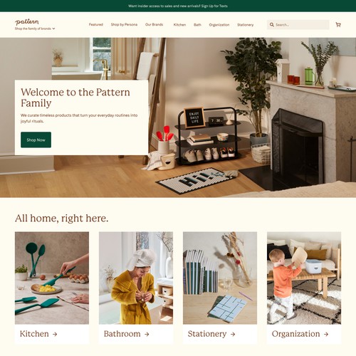 Home goods DTC E-commerce website