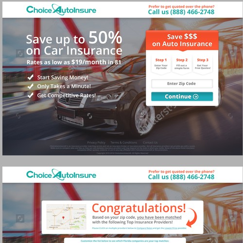 Auto Insurance Lead Generation Landing Page