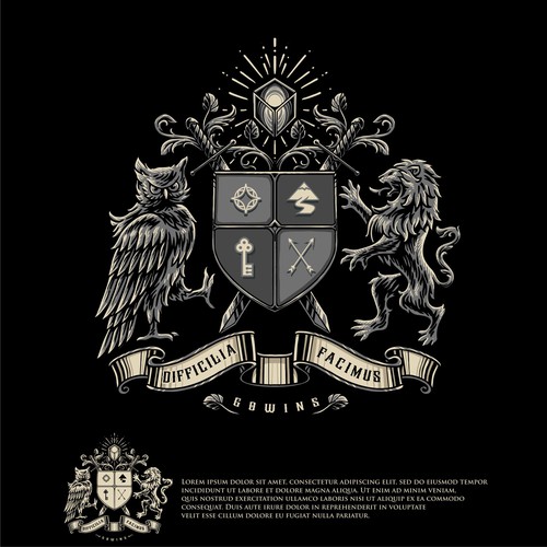Difficilia Faciomus Gowins coat of arms logo