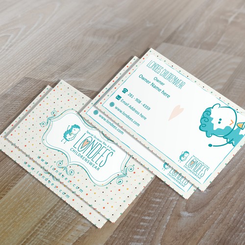 Create business card for luxury online baby boutique