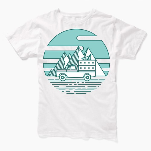 Simple Classic Truck and Sled Tshirt design