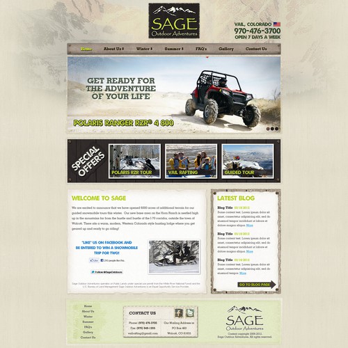 New website design wanted for Outdoor Adventure Website Design