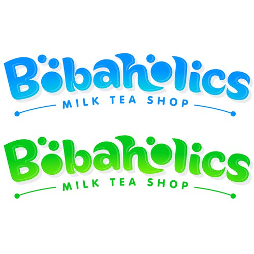 Bobaholics Milk Tea Shop Logo