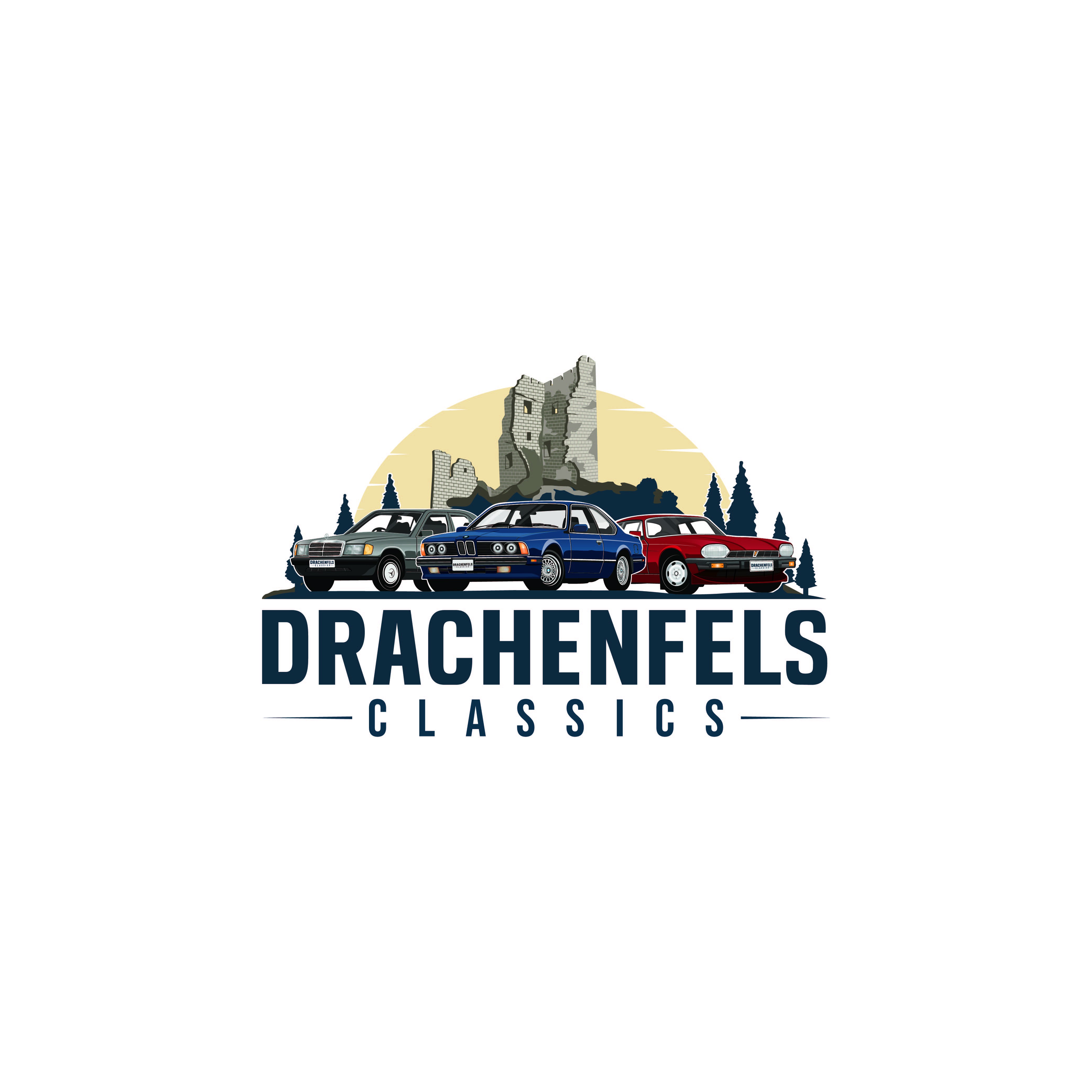 Entwickle ein CI für Drachenfels Classics - Kultautos der 70er, 80er, 90er und das Besten von Heute.