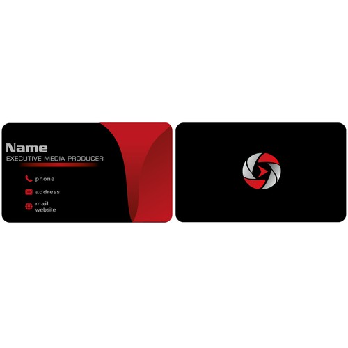 two sided business card with icons