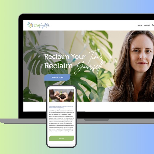 Startup Website for Dr. Meghan Von Linden of Live Lighter
