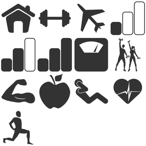 [GUARANTEED] Simple Muscles & Equipment Icon Set